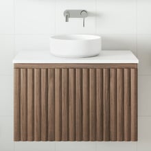 Rhea 800mm Fluted Wall Hung Single Vanity